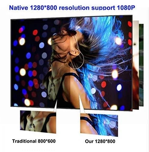 8500 Lumens Native1080p Projector, Gzunelic Home Theater Full HD Projector ,80,000 Hours LED Lamp Video Proyector Built in 2 Hi-Fi Stereo Speakers