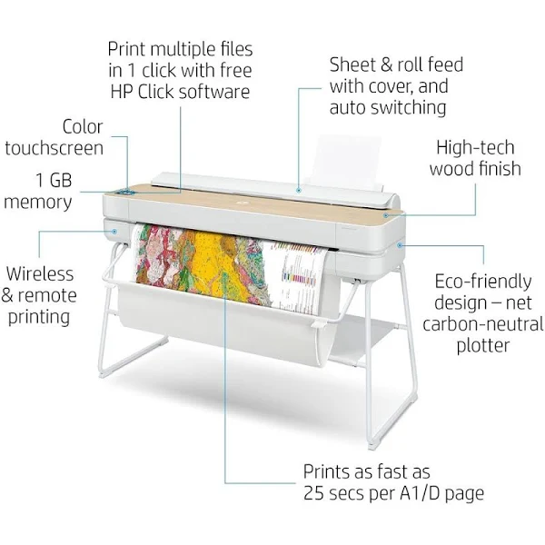 HP DesignJet Studio 36∪ Wood Large-Format Wireless Plotter Printer