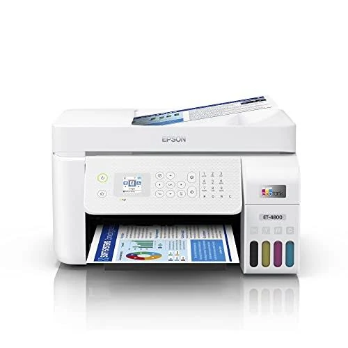 Epson Premium EcoTank 4800 Series All-in-One Color Inkjet Printer I Print Copy Scan Fax I Wireless Ethernet USB I Mobile & Voice-Activated Printing