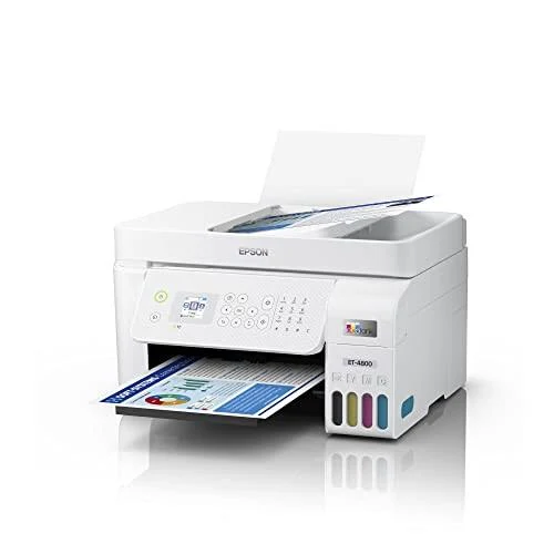 Epson Premium EcoTank 4800 Series All-in-One Color Inkjet Printer I Print Copy Scan Fax I Wireless Ethernet USB I Mobile & Voice-Activated Printing