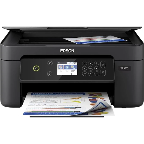 Epson Expression Home XP-4105 Wireless All-in-One Color Inkjet Printer for Home Office, Black 每 Print Copy Scan 每 2.4∪ Color LCD, 10.0 ipm, 5760 x