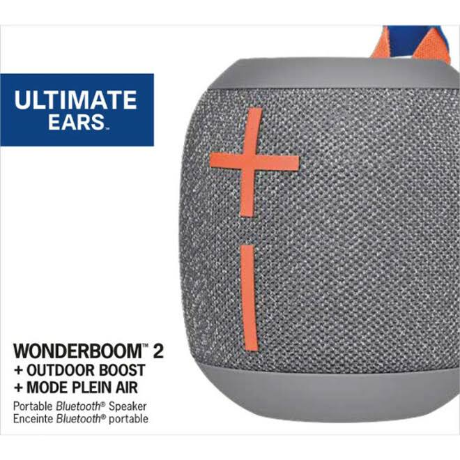 Ultimate Ears Wonderboom 2 Portable Bluetooth Speaker Crushed Ice Gray