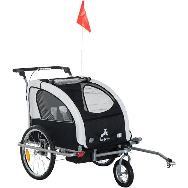 Aosom Elite II 3 in 1 Double Child Bike Trailer and Stroller