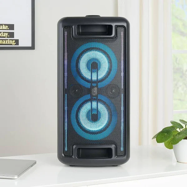 Onn. Large Party Speaker with LED Lighting, Black