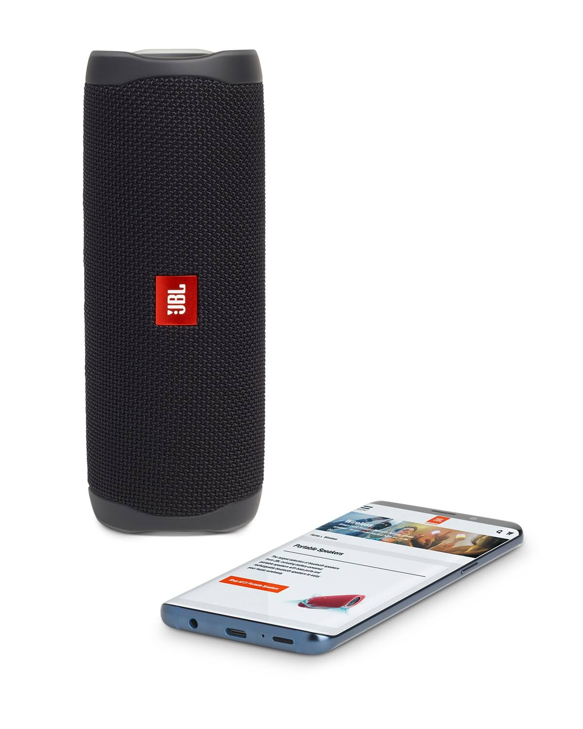 JBL Flip 5 Waterproof Portable Bluetooth Speaker Black with Case