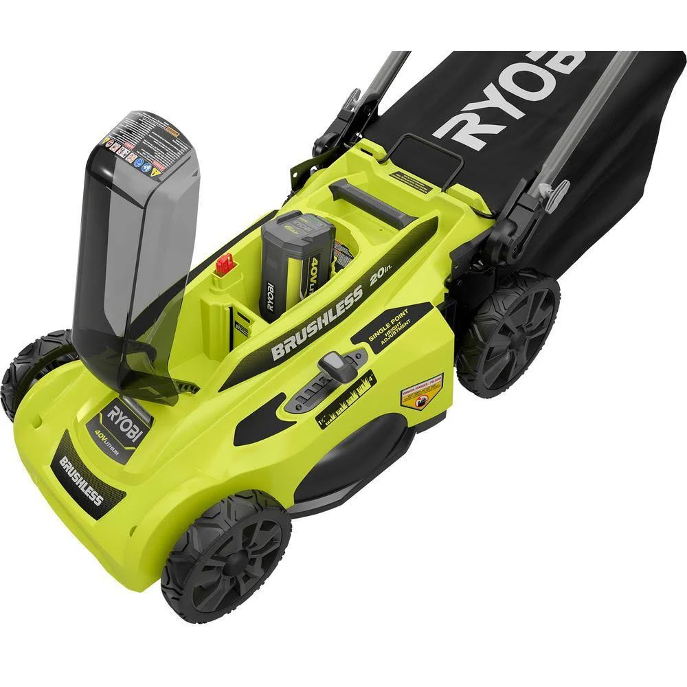 Ryobi 40V Brushless 20 in. Cordless Battery Walk Behind Push Lawn Mower with 6.0