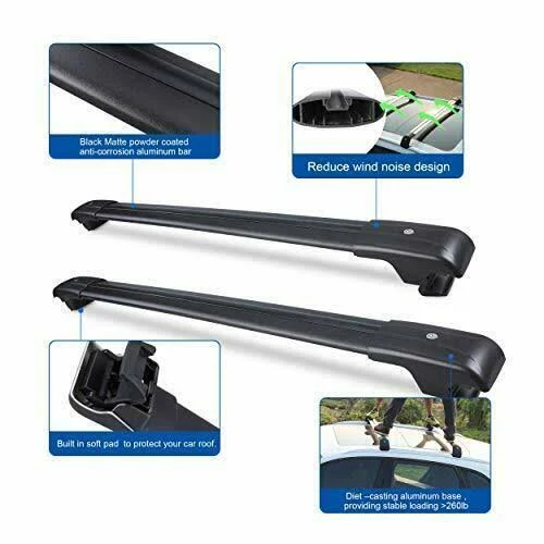 Max Loading 260lb Heavy Duty Lockable Roof Rack Cross Bars Replacement for Forester 2014-2022/ Crosstrek 2013-2017/Impreza 2012-2019 Black Matte 579391