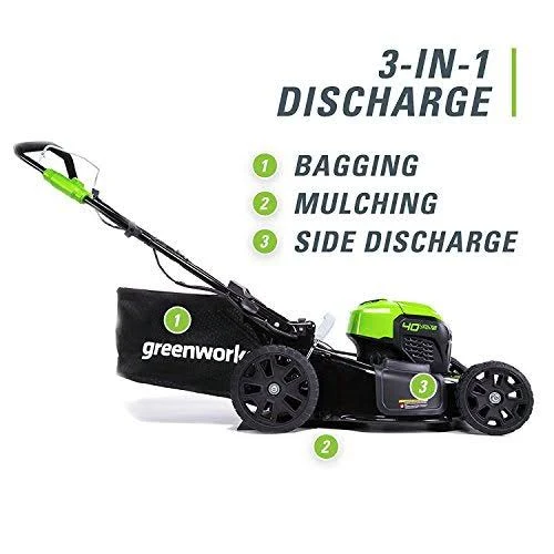 Greenworks MO40L01 G-Max 40V 21 inch Brushless Dual Port Lawn Mower B