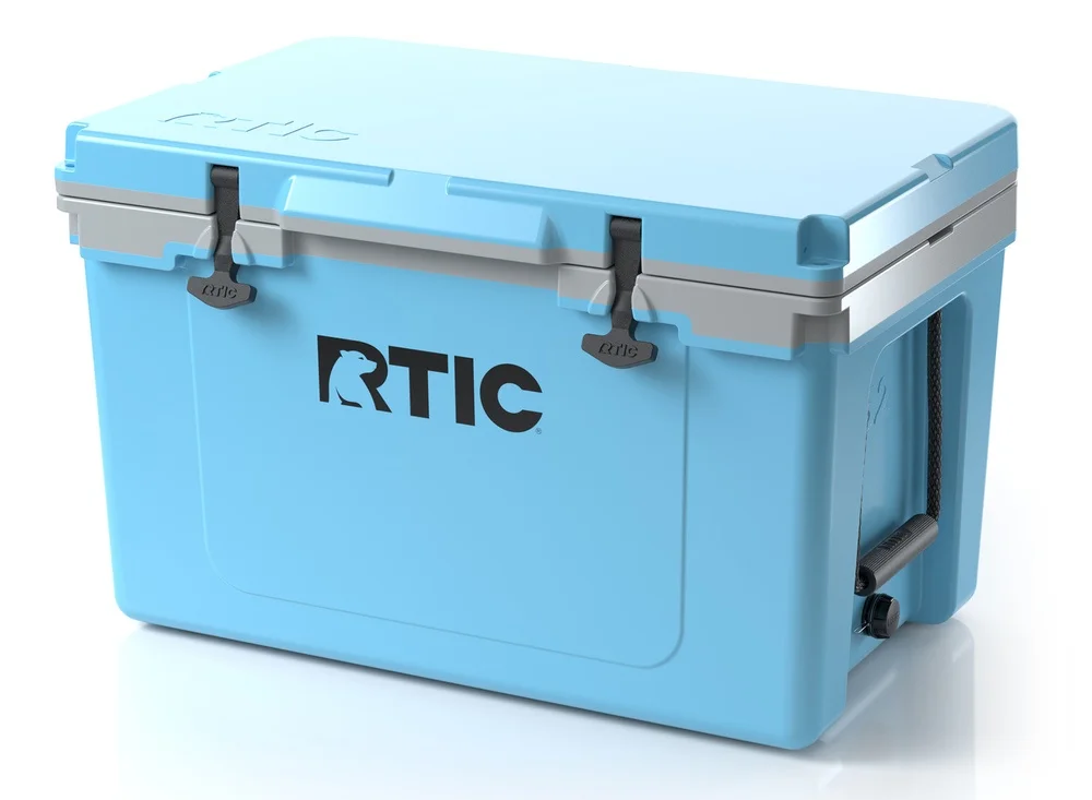 RTIC 52 Quart Ultra-Light Hard Cooler, Deep Harbor/RTIC Ice, Lightweight, Heavy Duty Rope Handles, T-Latch Closure