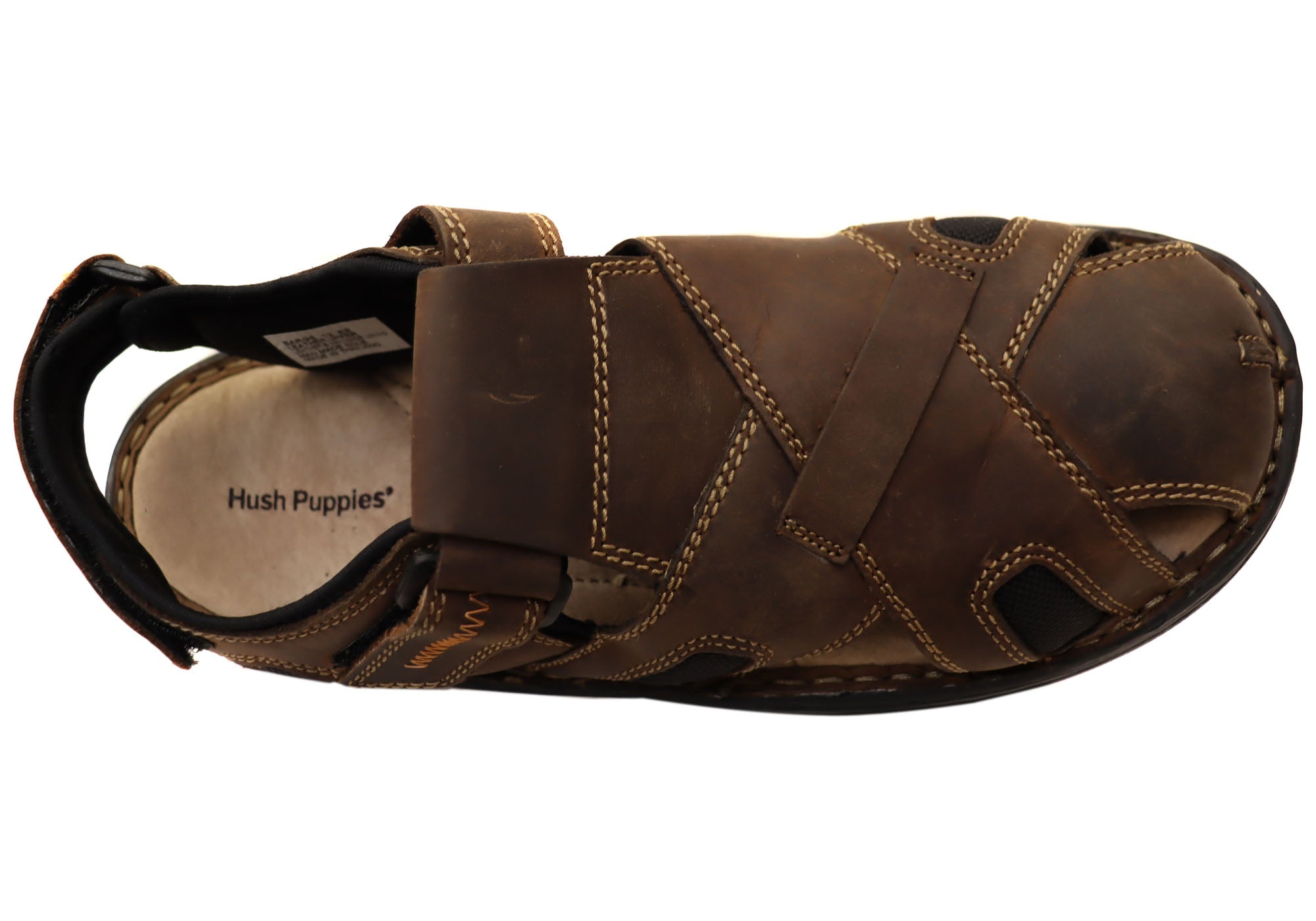 Hush Puppies Barge Mens Leather Closed Toe Sandals