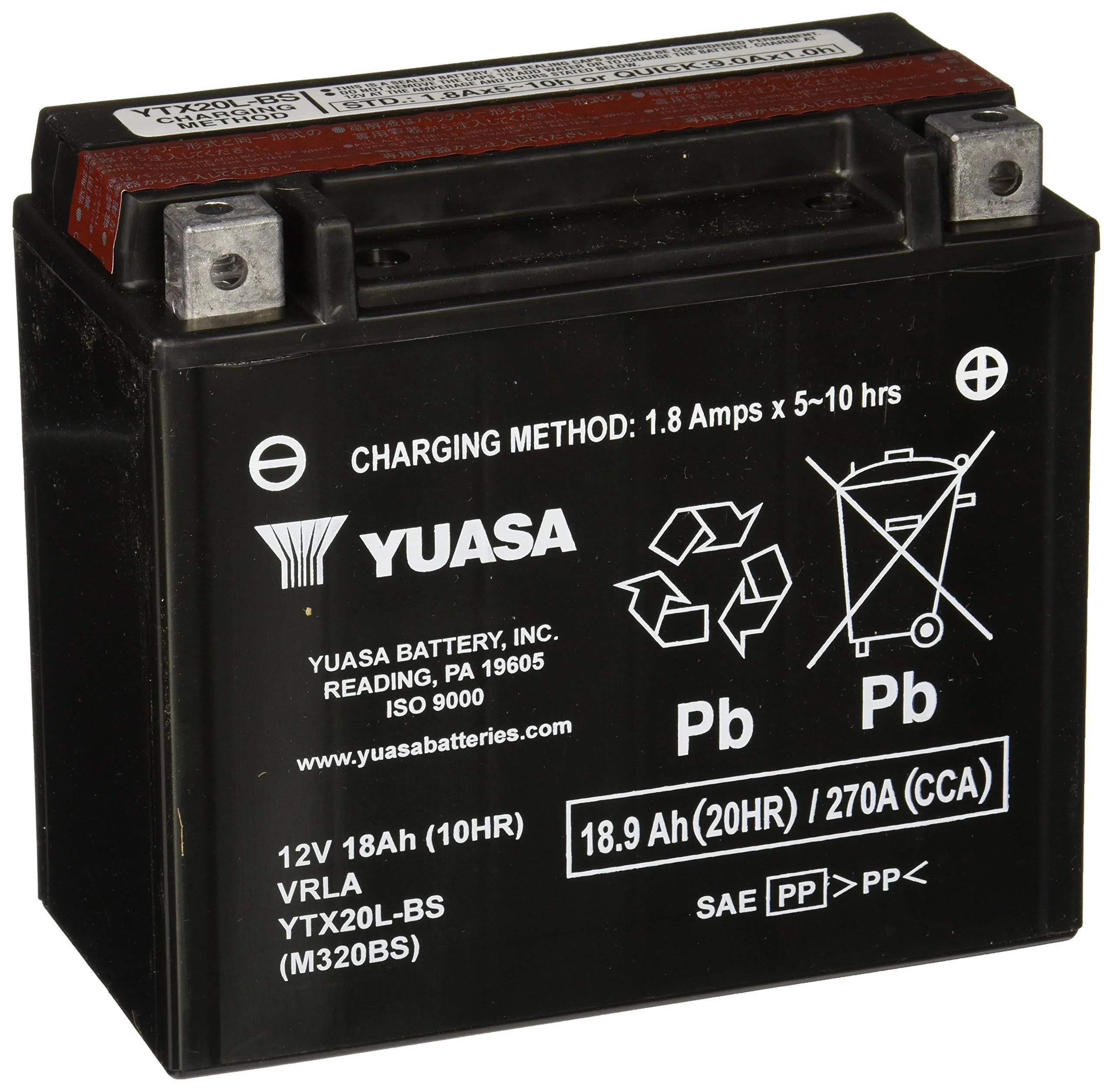 Yuasa Battery Ytx20l-bs Maintenance Free