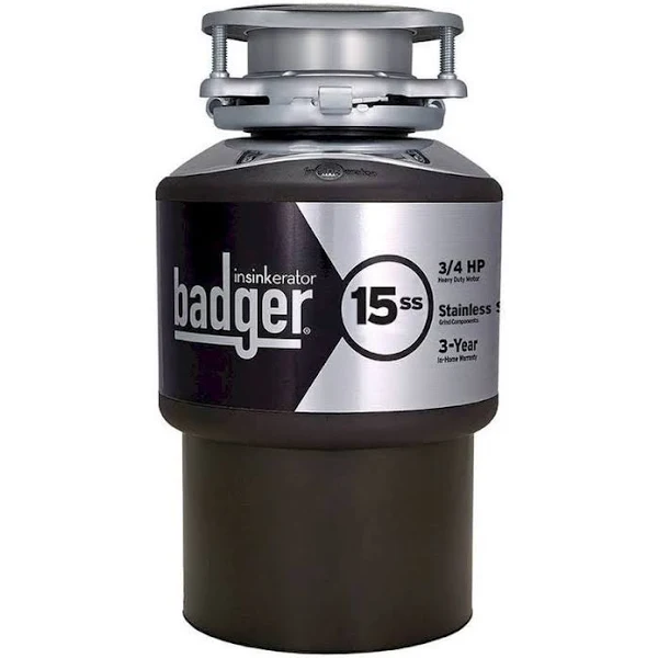 Badger 15SS 3/4-HP Continuous Feed Garbage Disposal ¨C Black