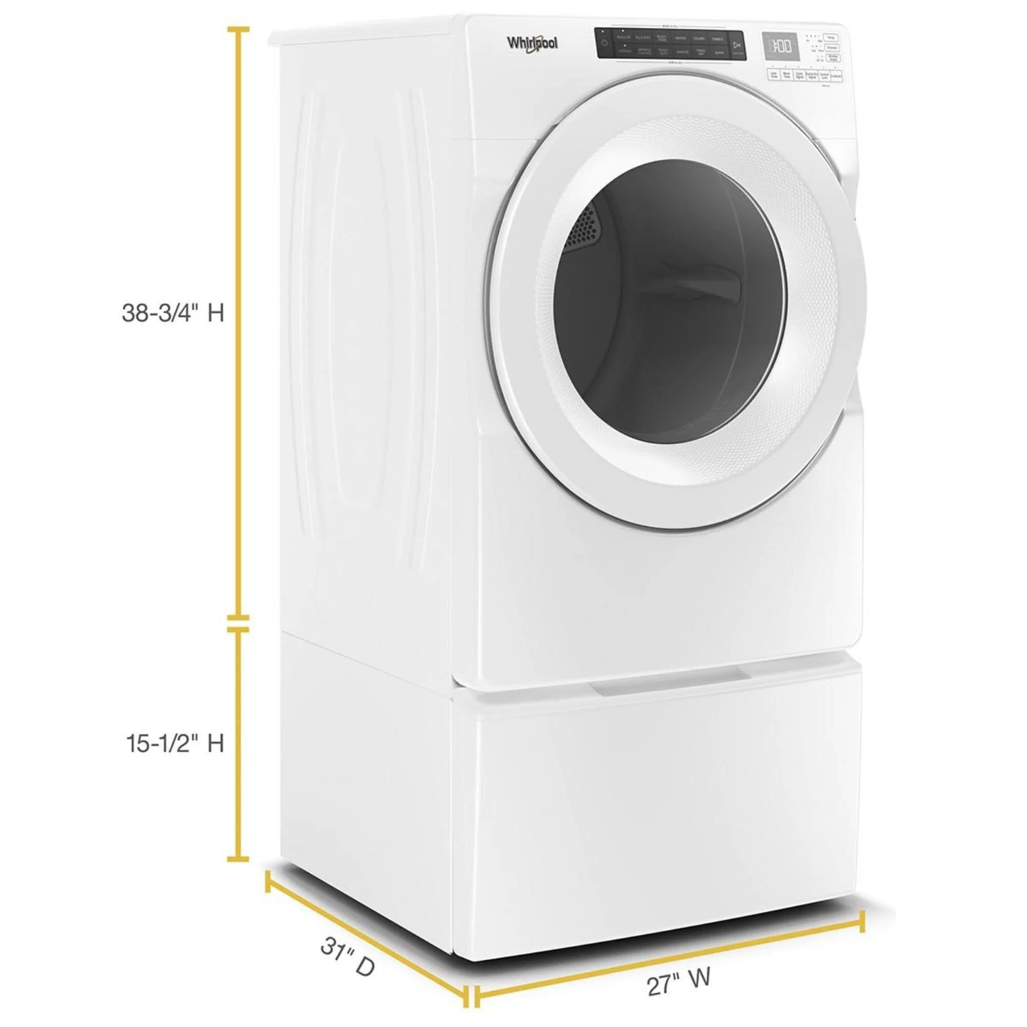 Whirlpool WED5620HW 7.4 Cu ft Electric Dryer 每 White