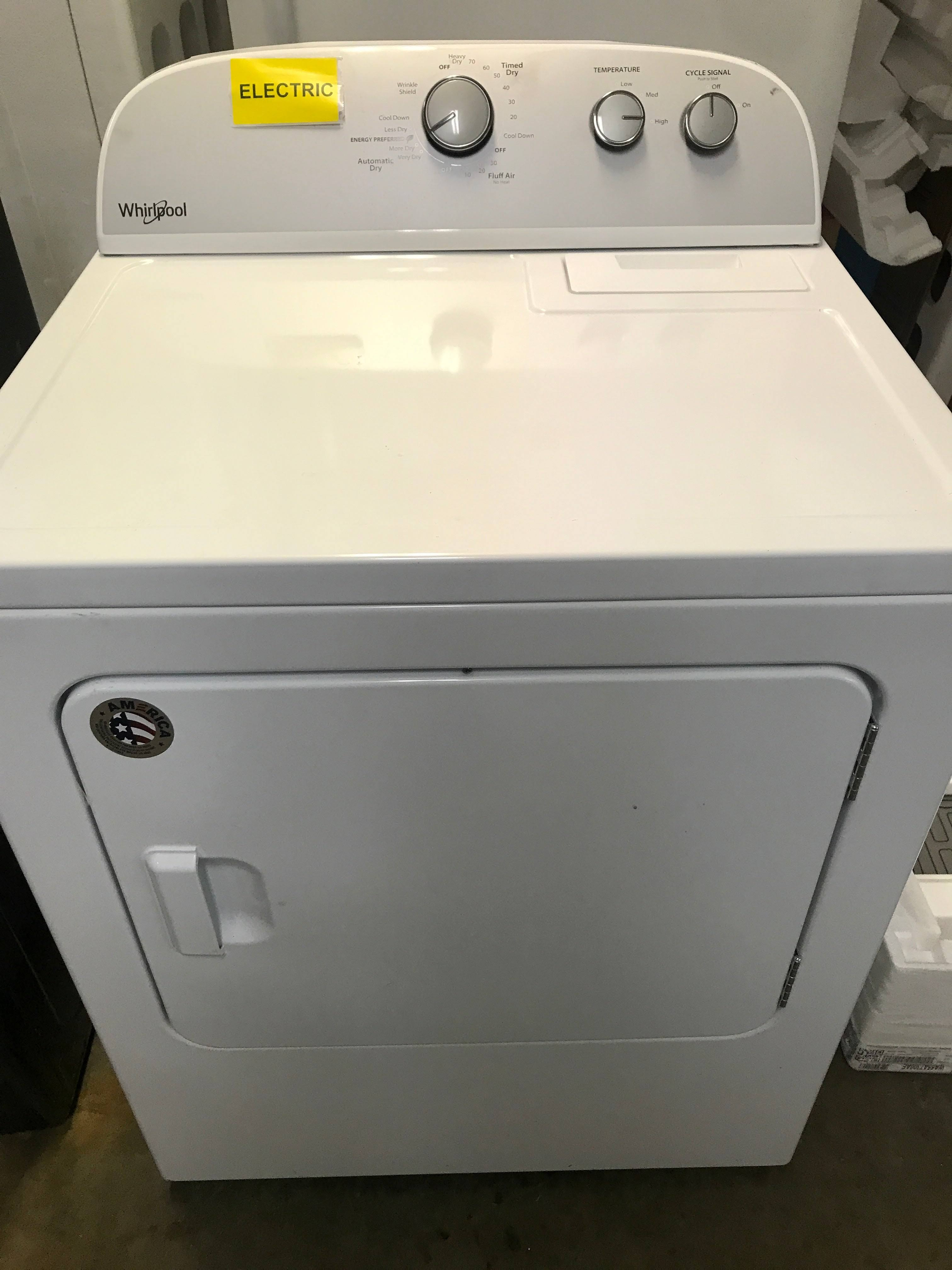 Whirlpool 7.0 cu.ft Top Load Electric Dryer with AutoDry WED4815EW 每 White