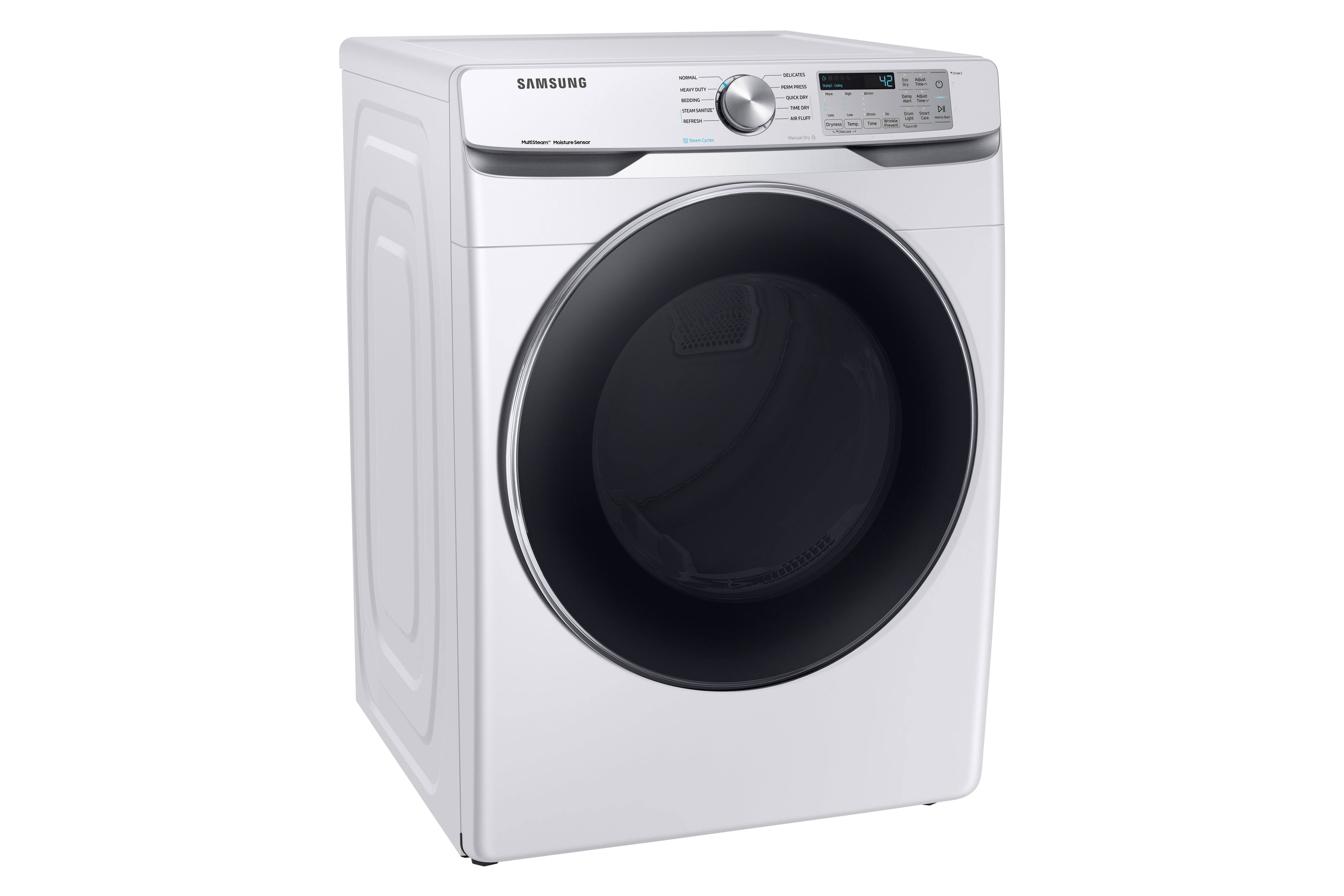 Samsung DVE45T6200W 7.5 Cu. ft. White Smart Electric Front Load Dryer with Steam Sanitize+