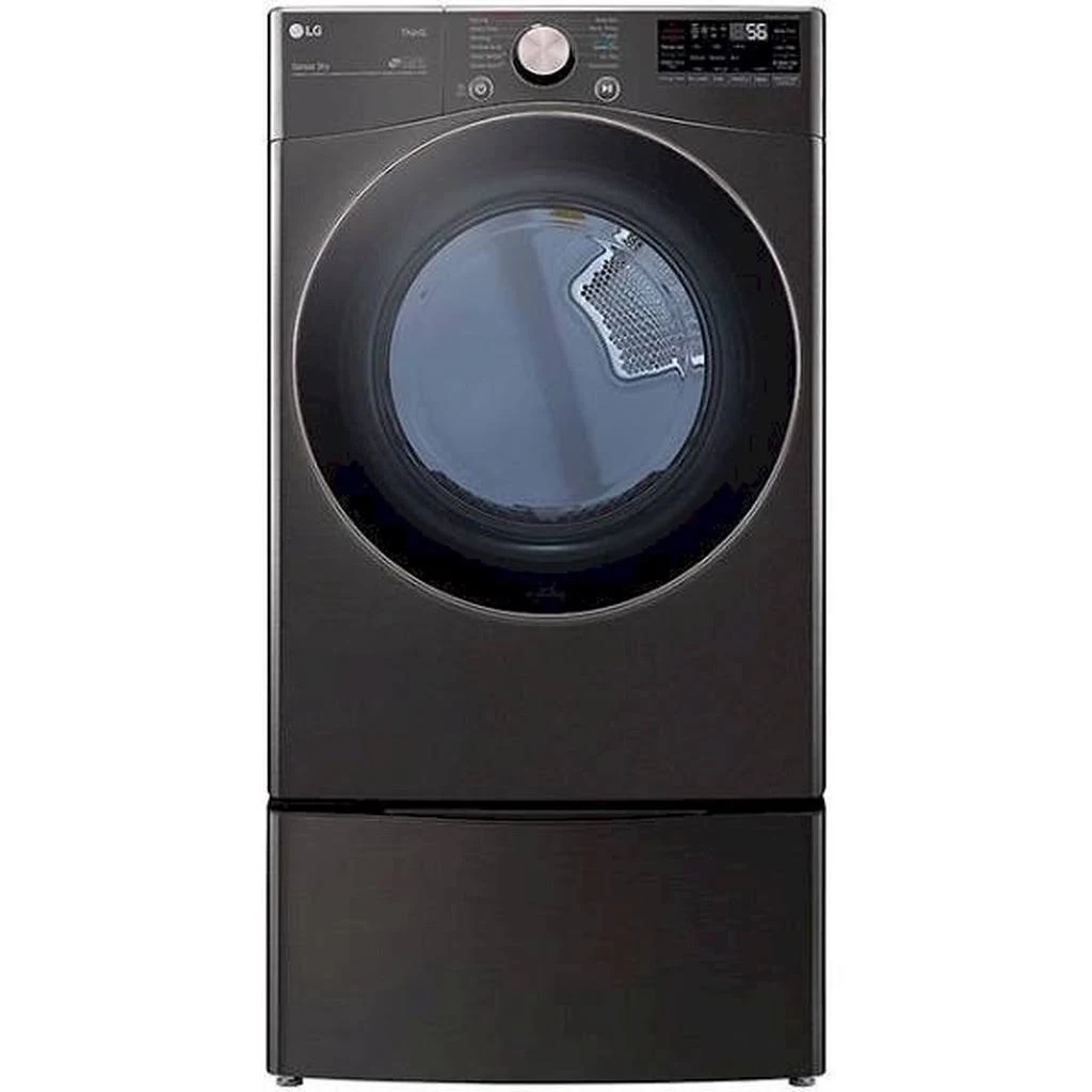 LG DLEX4000B 7.4 Cu. ft. Ultra Large Capacity Smart Wi-Fi Enabled Front Load Electric Dryer with Turbosteam And, Black