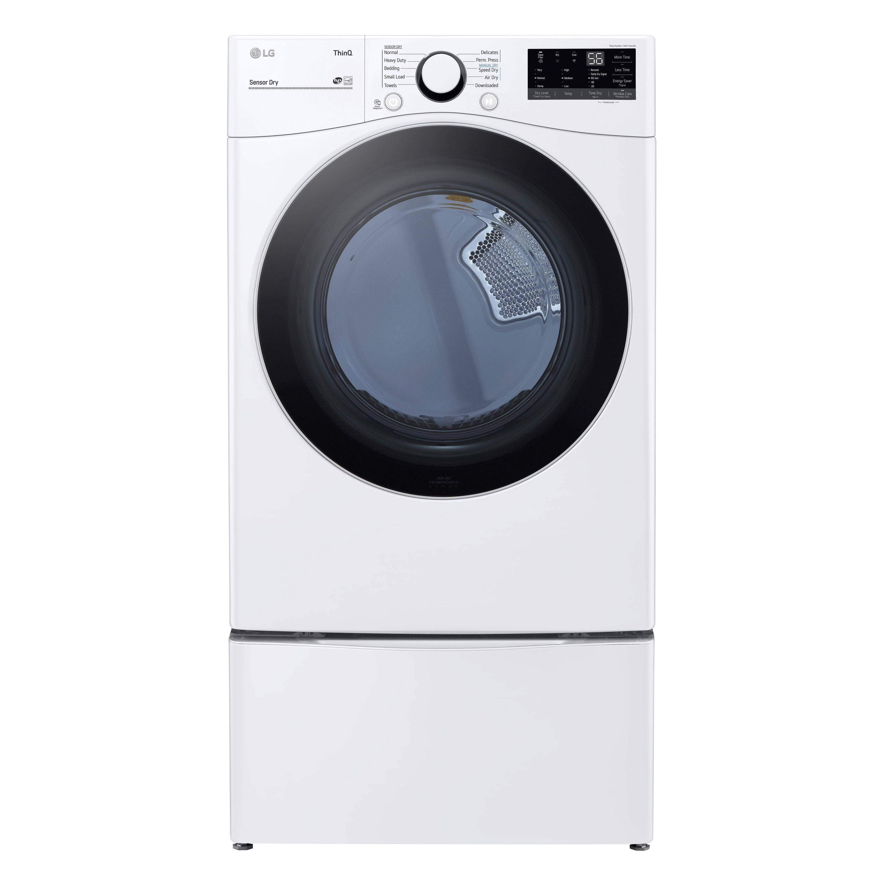 LG 7.4 Cu. ft. Ultra Large Capacity Smart Wi-Fi Enabled White Front Load Electric Dryer with