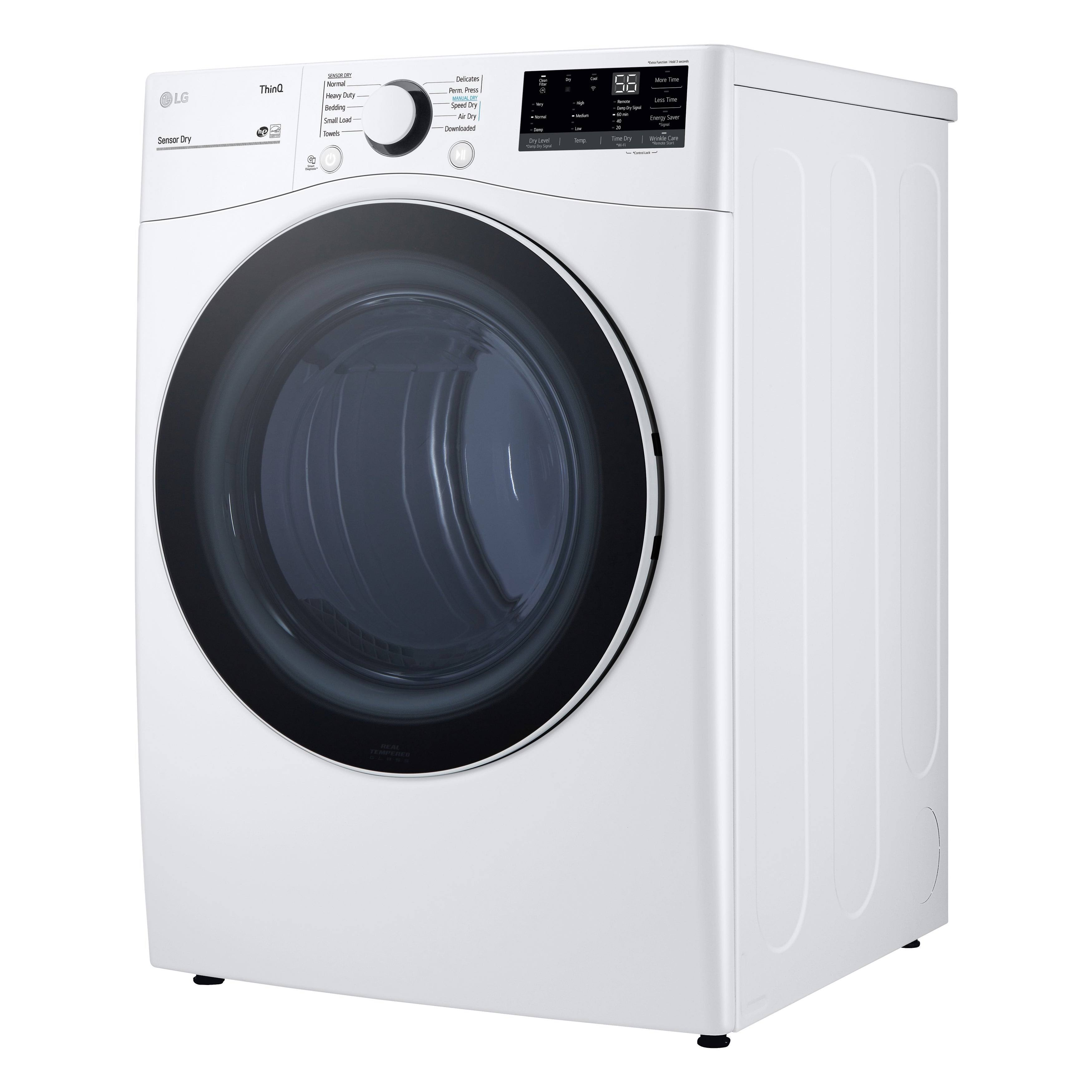 LG 7.4 Cu. ft. Ultra Large Capacity Smart Wi-Fi Enabled White Front Load Electric Dryer with