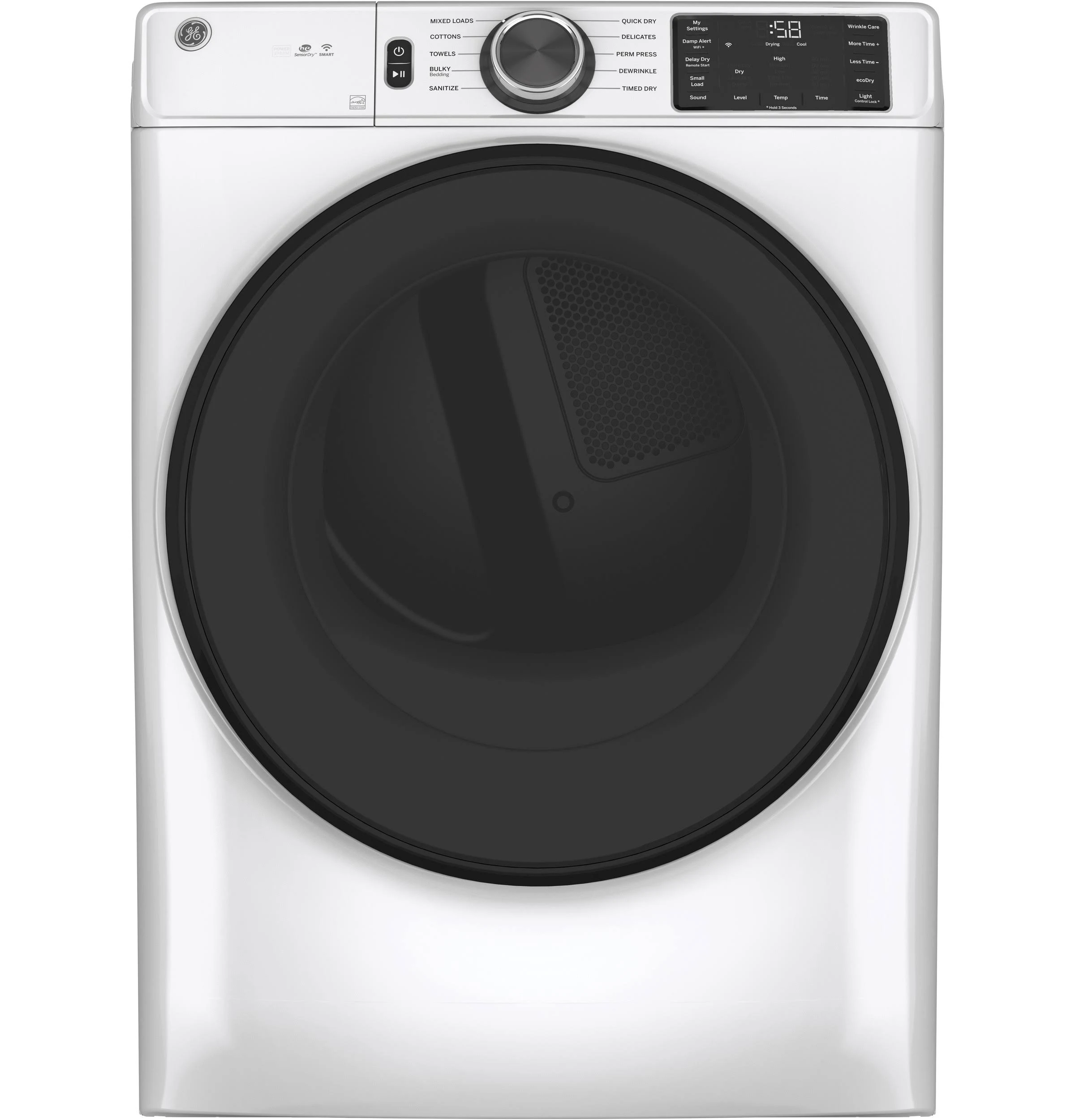 GE 7.8 Cu. ft. Electric Front Load Dryer White GFD55ESSNWW