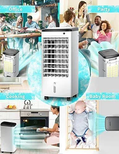 Comfyhome 3-in-1 Portable Air Conditioner Evaporative Air Cooler w/Cooling & Humidifier 3 Wind Speeds 4 Casters 65∼ Oscillation 12H Timmer& Re