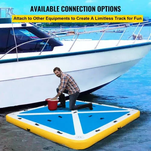 Vevor Inflatable Dock Platform, Inflatable Floating Dock 8×6 ft with Electric Air Pump