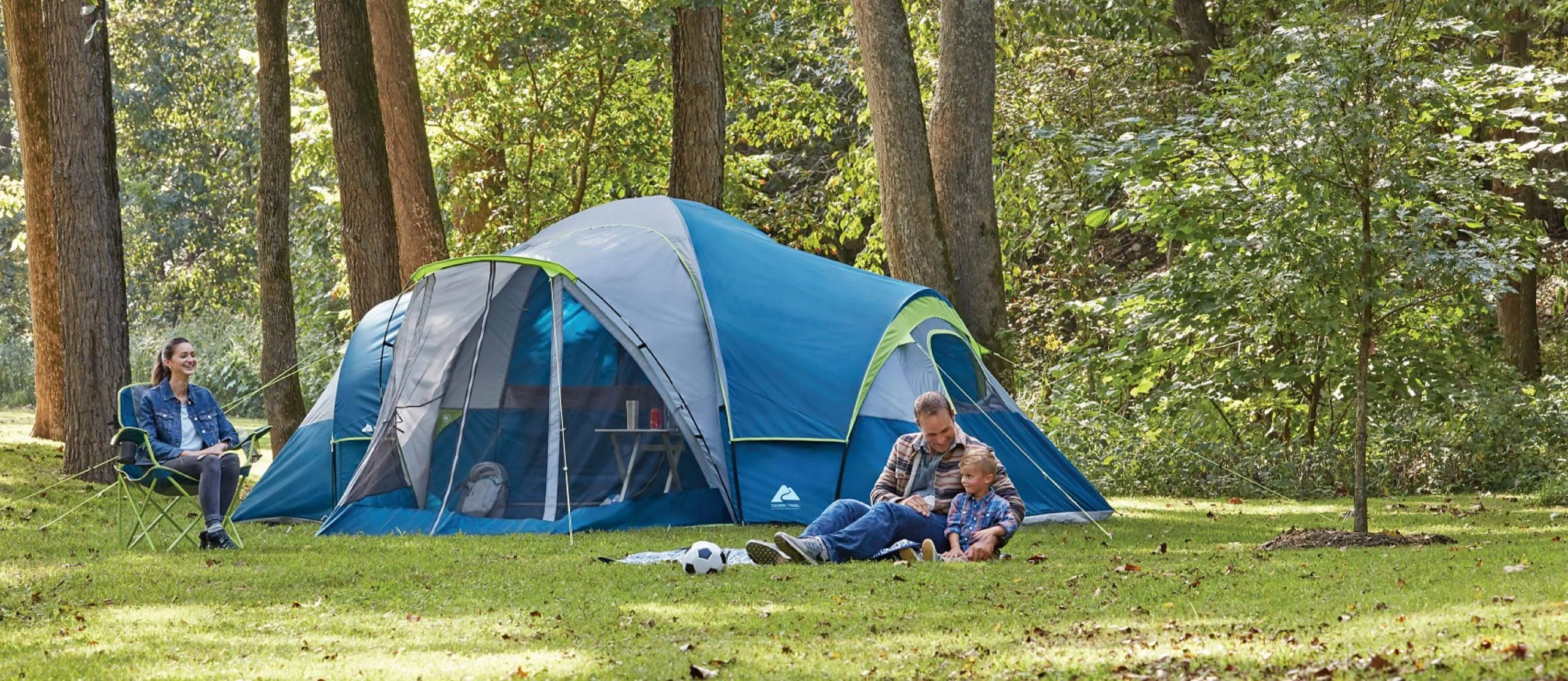Ozark Trail 10 Person Family Camping Tent, with 3 Rooms and Screen Porch