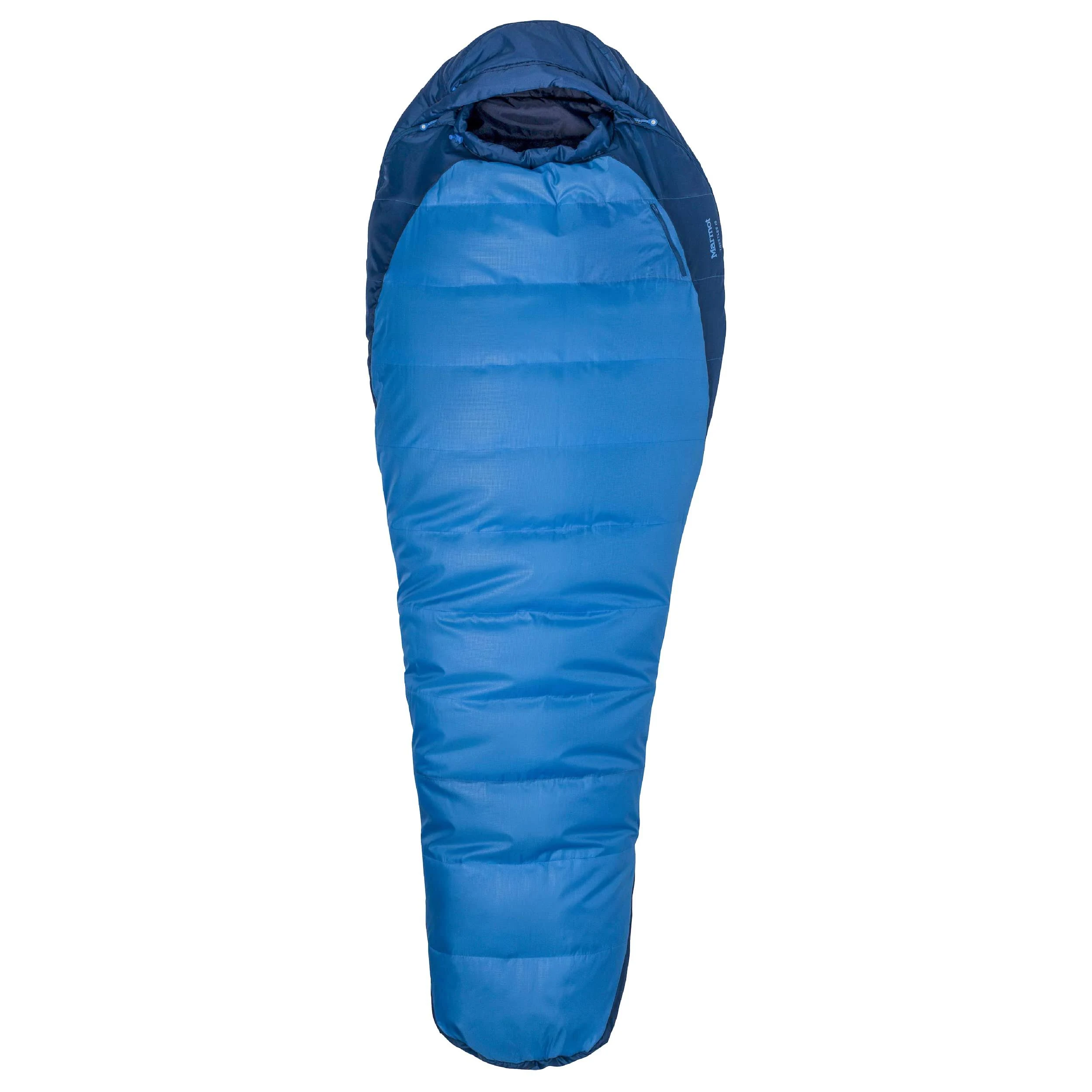 Marmot Trestles 15 Cold-Weather Mummy Sleeping Bag, Cobalt Blue/Blue Night  C Regular/Left Zip