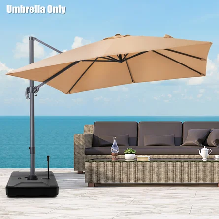 Chumbley 10′ Square Cantilever Umbrella Freeport Park Fabric Color Tan