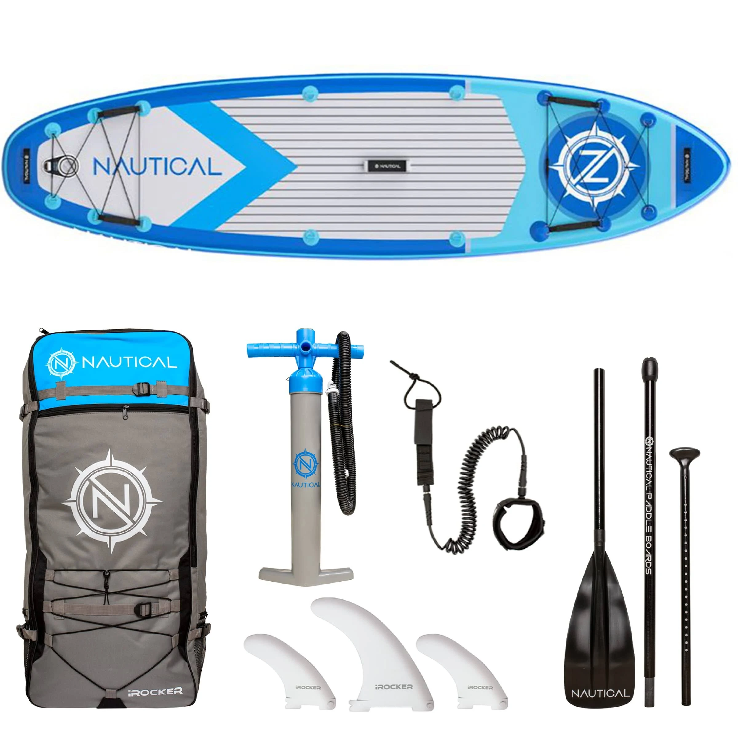 iROCKER Cruiser Inflatable Stand Up Paddle Board Kit – Blue
