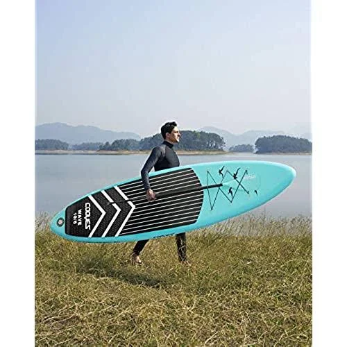 Cooyes Inflatable Stand Up Paddle Board 10.6 ft with Premium Sup Accessories and Backpack, Non Slip Deck, Waterproof Bag, Leash, Paddle and Hand Pump