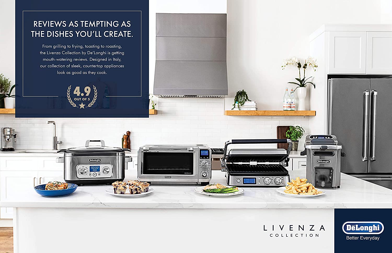 De'Longhi Livenza Compact Oven, 1800W Countertop Convection Toaster Oven