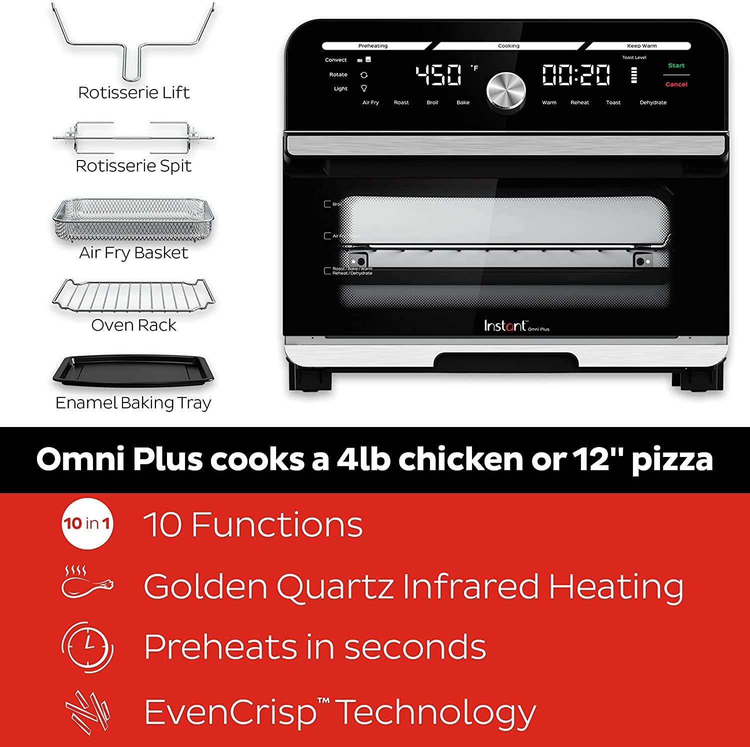 Instant Omni Plus 10-in-1 Air Fryer Toaster Oven