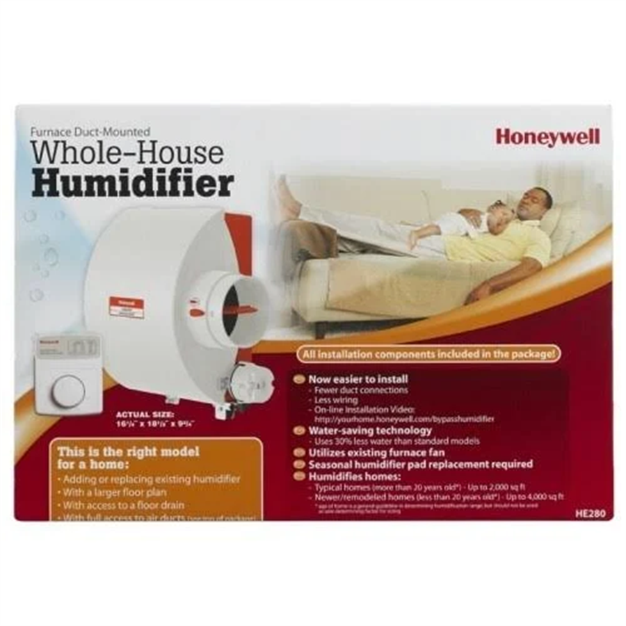 Honeywell HE280 Whole House Bypass Humidifier - White
