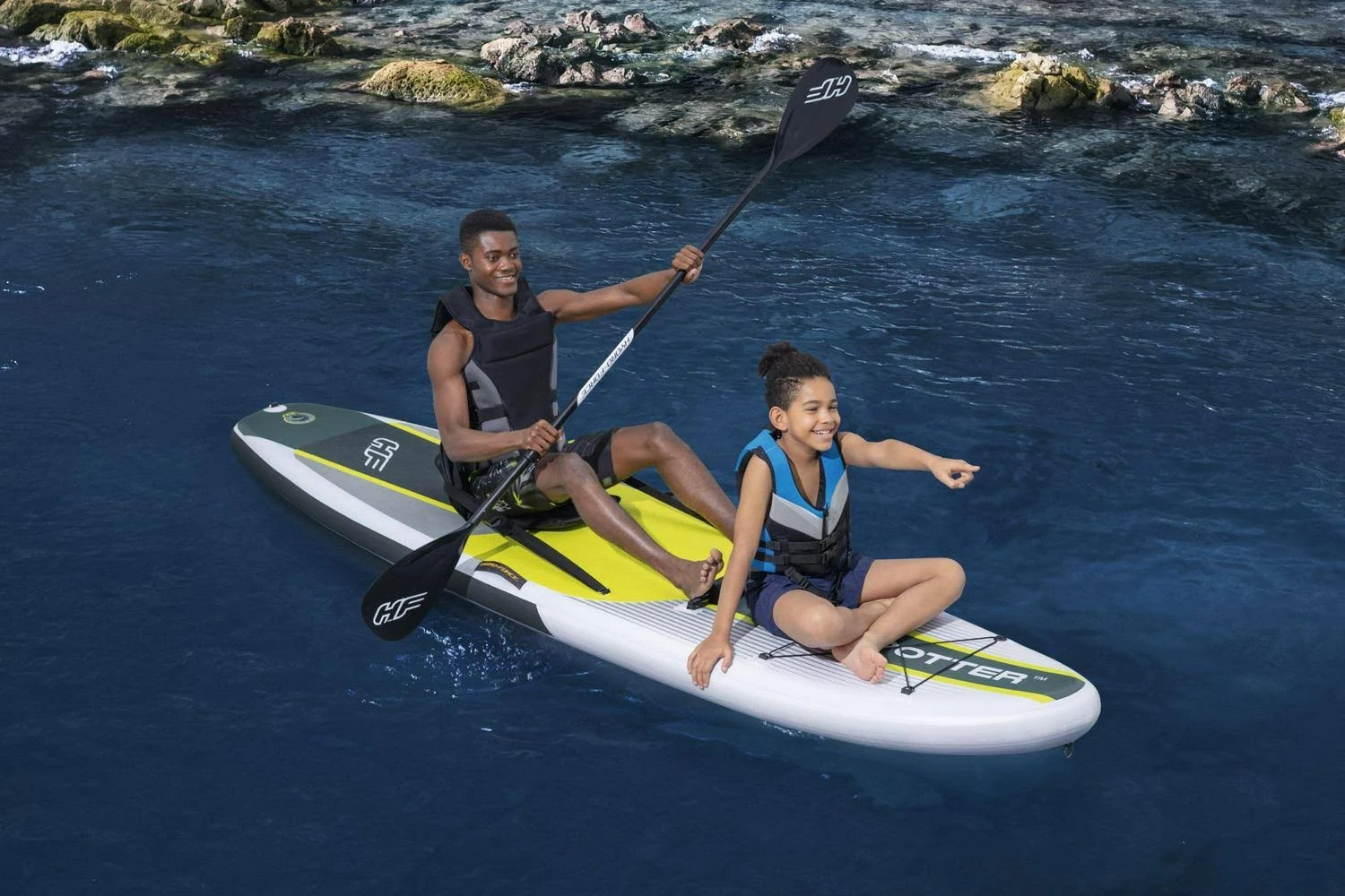 Bestway Hydro-Force Sunspotter 11 ft. 2 in. Inflatable 2 in 1 Stand-up Paddle Board and Kayak