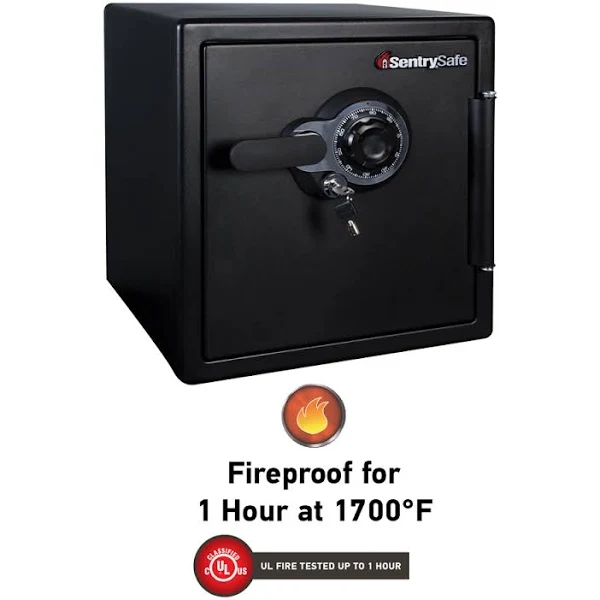 SentrySafe SFW123DTB Fire and Water-Resistant Safe with Dial Combination Lock, 1.23 Cu. ft.