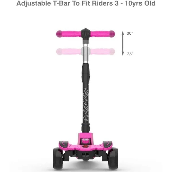 6KU Kids Kick Scooter with Adjustable Height, Lean to Steer, Flashing Wheels for