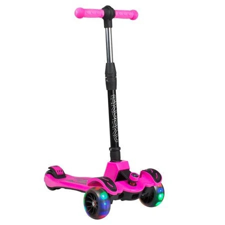 6KU Kids Kick Scooter with Adjustable Height, Lean to Steer, Flashing Wheels for