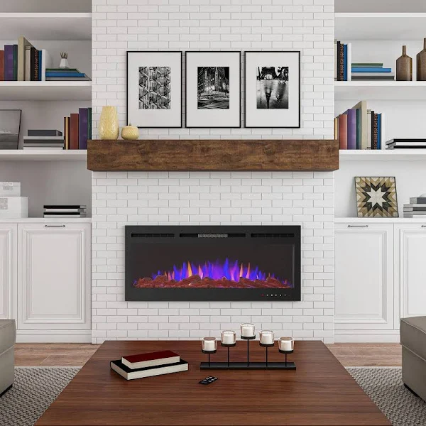Hastings Home 50″ Black Wall Recessed Electric Fireplace | Michaels
