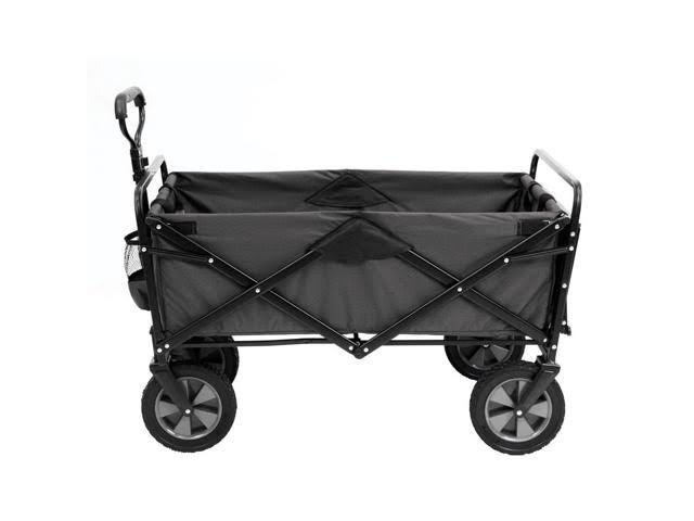 Mac Sports Collapsible Folding Outdoor Garden Utility Wagon Cart with Table, Gray
