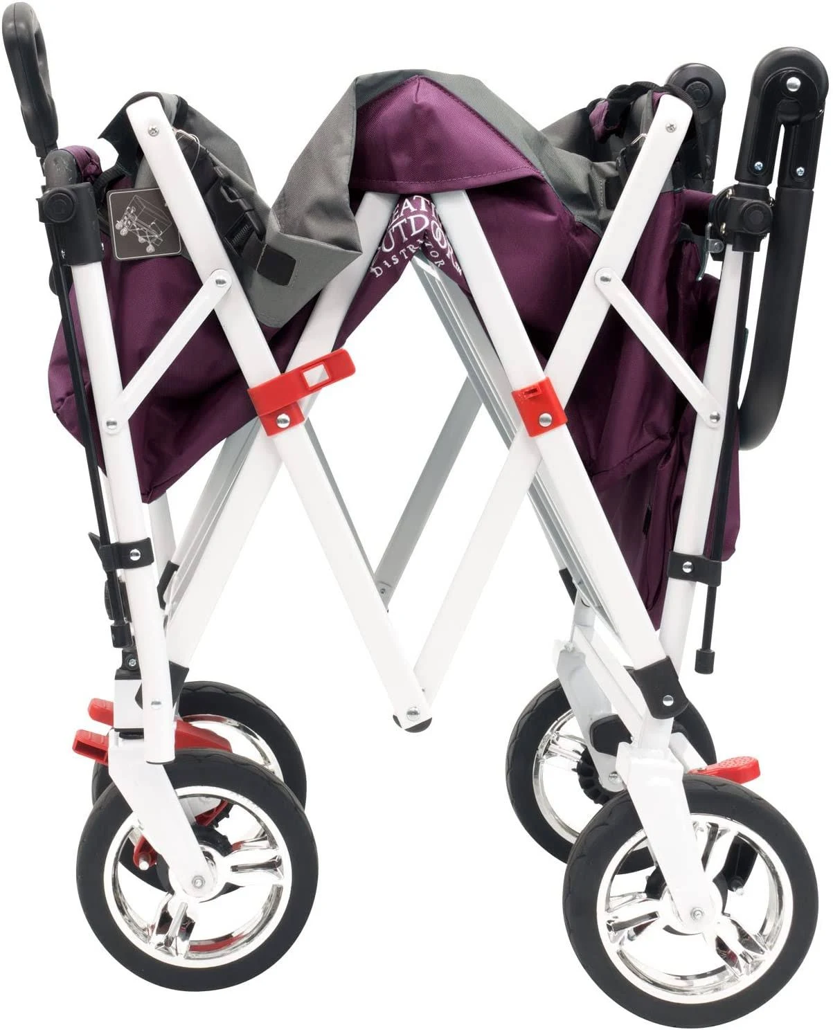 Push Pull Collapsible Folding Wagon Stroller Cart for Kids | Purple