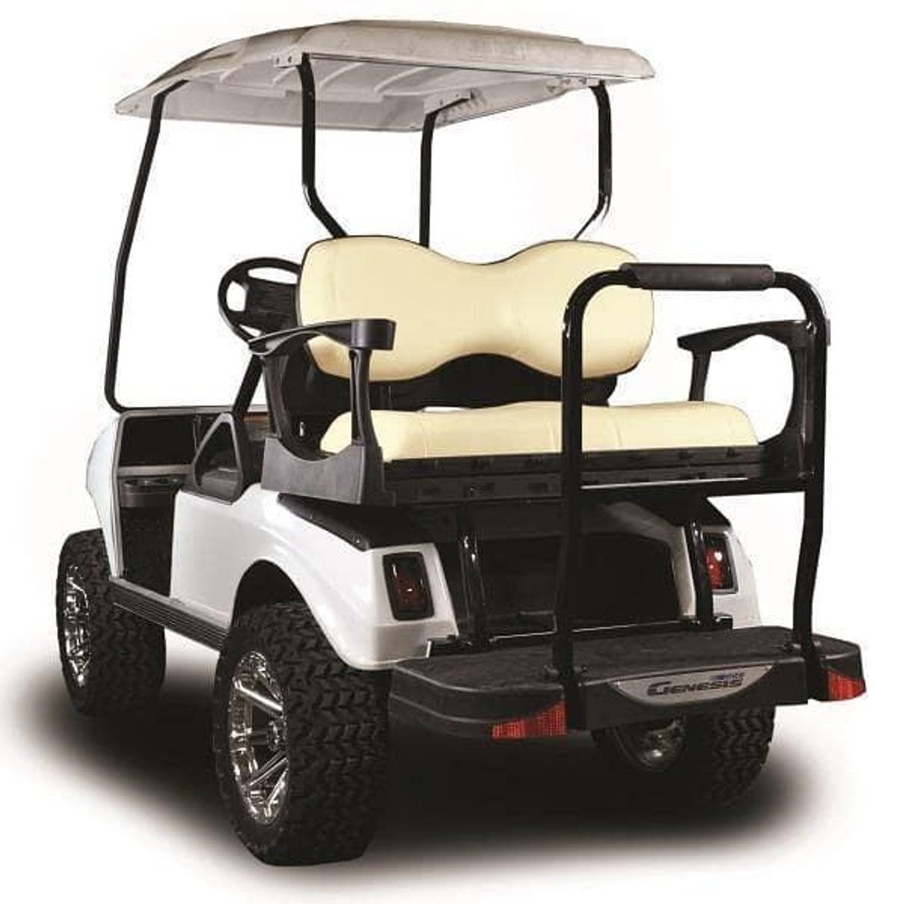 Madjax Genesis 300 Alum. Rear Seat with Deluxe Black Cushions -Club Car Precedent 2004-UpTHE Golf Cart is Not Included