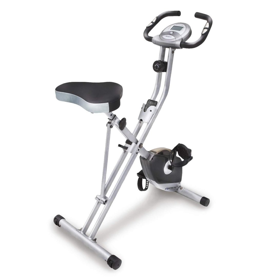 Exerpeutic 250XL Folding Magnetic Upright Bike with Pulse Monitoring, Silver