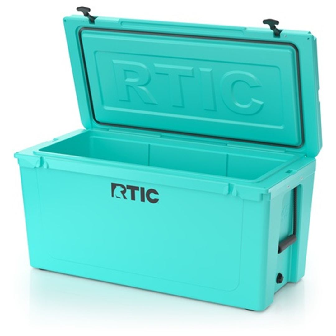 RTIC 145 qt Hard Sided Cooler, Seafoam Green, Heavy Duty Rope Handles, T-Latch Closure