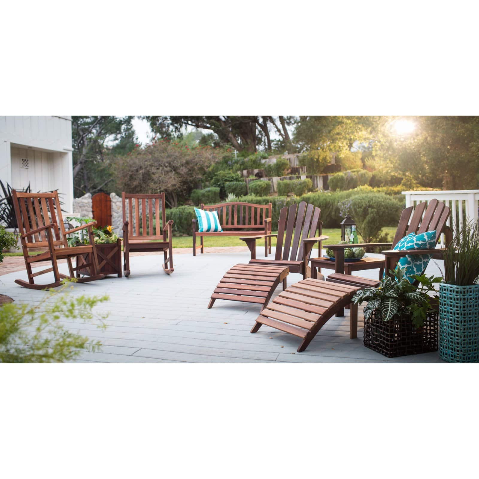 Belham Living Richmond Curved-Back 4-ft. Outdoor Wood Bench, Beige