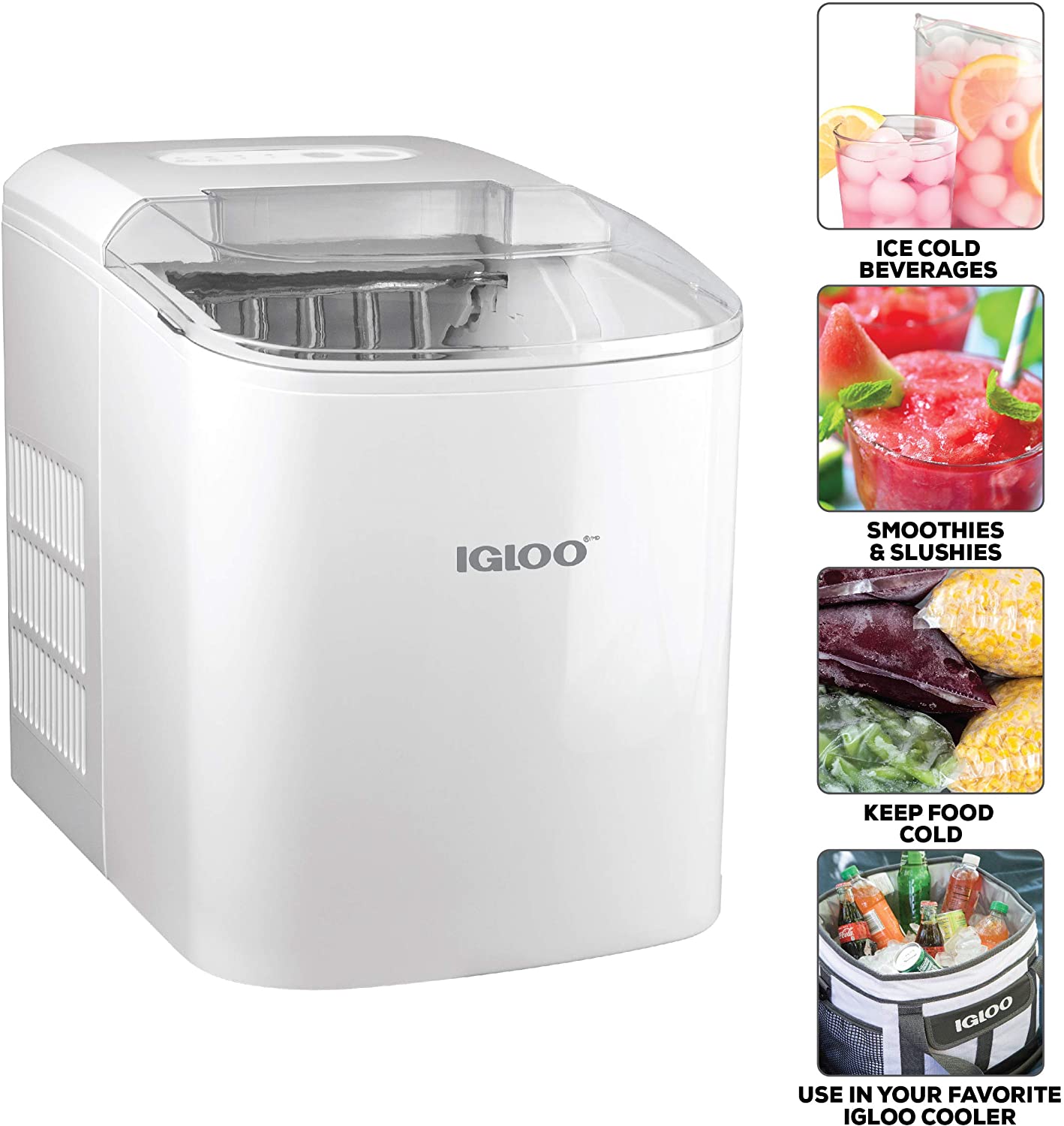 Igloo ICEB26WH Automatic Portable Electric Countertop Ice Maker Machine