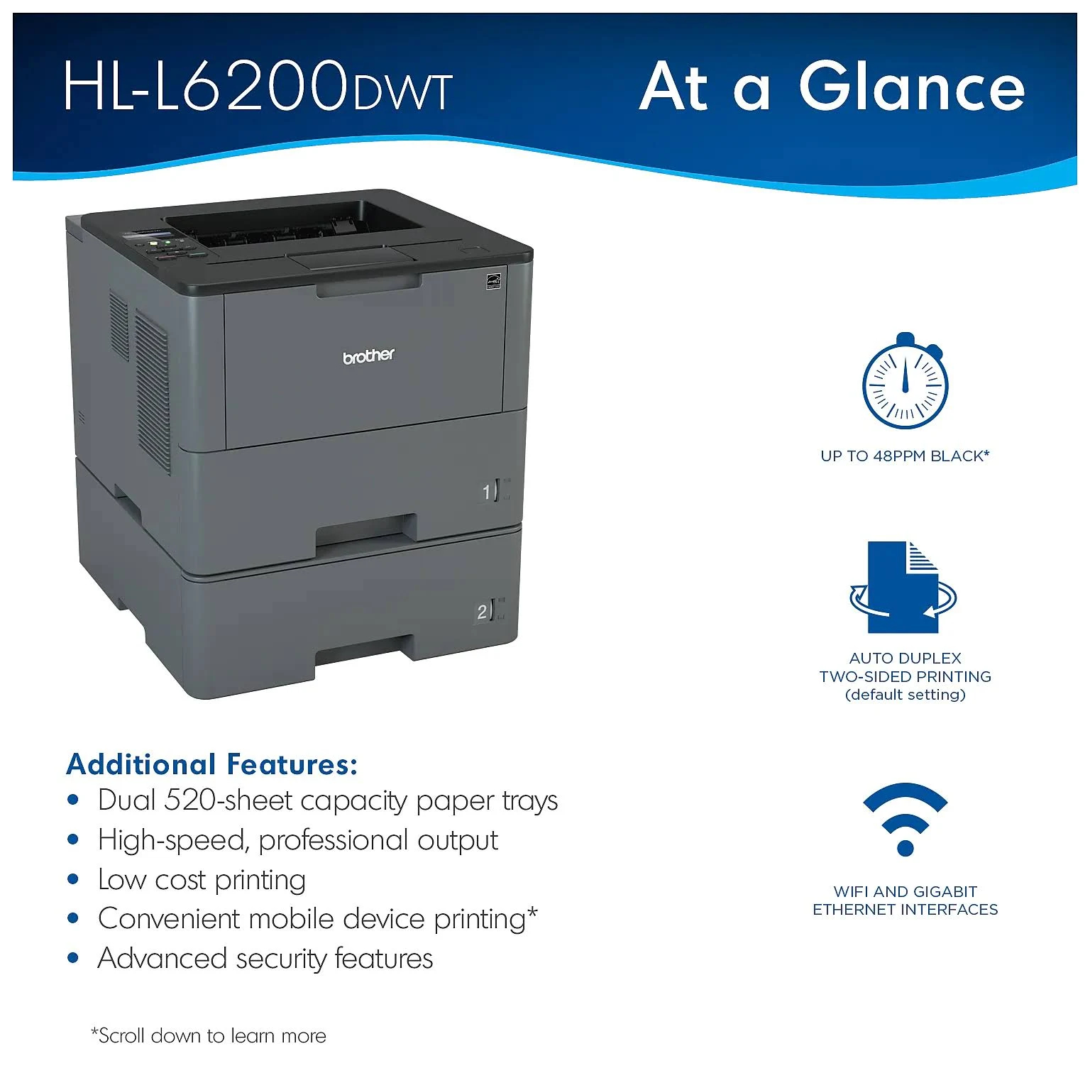 Brother HL-L6200DWT - Printer - Monochrome - Laser