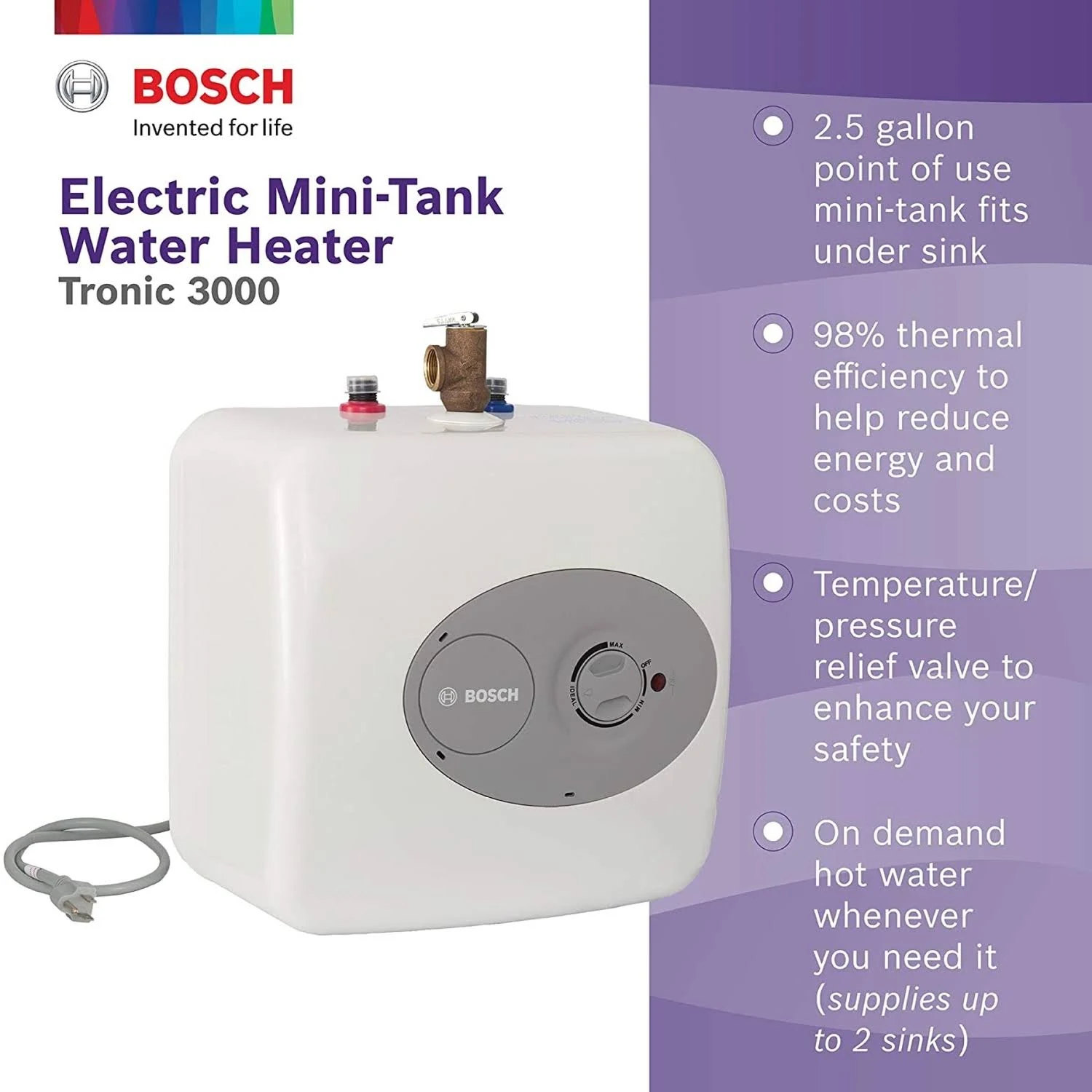 Bosch Tronic 7738004996 2.5-Gallon Electric Mini-Tank Water Heater