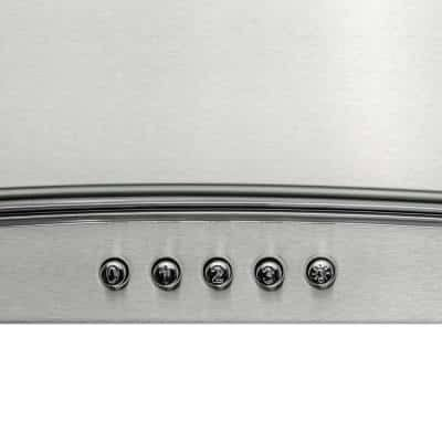 AKDY 30″ Wall Mount Stainless Steel Push Panel Kitchen Range Silver