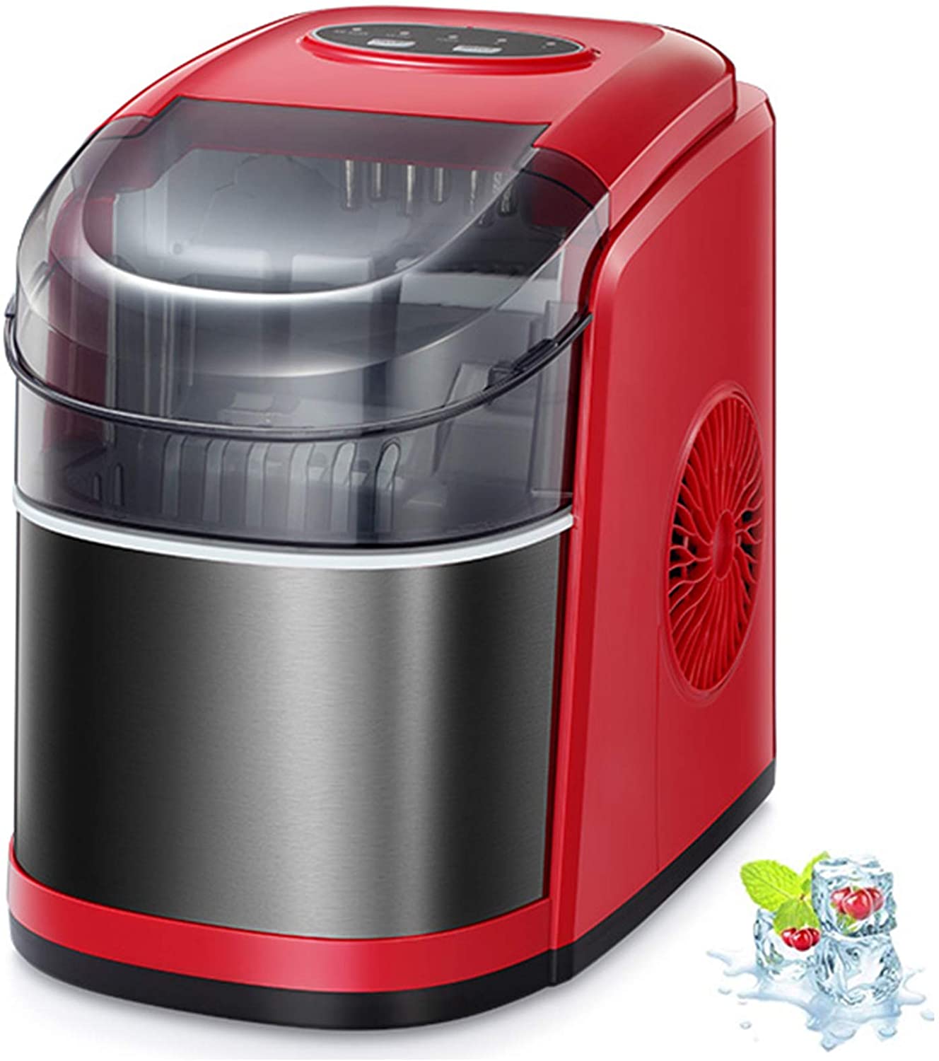 Kismile Counter top Ice Maker Machine - Black and Red