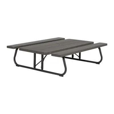 LIFETIME 6-FOOT CLASSIC FOLDING PICNIC TABLE - WOOD GRAIN TEXTURE